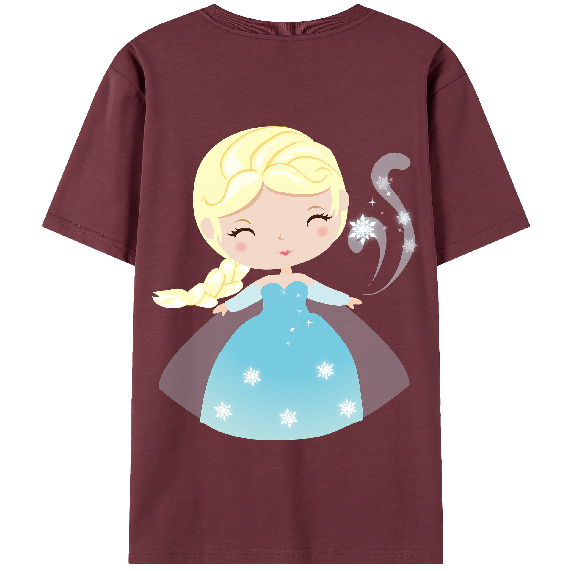 （画像用） アナと雪の女王 アンナ エルサ Frozen Anna Elsa 綿100％半袖Tシャツ（背面プリント）